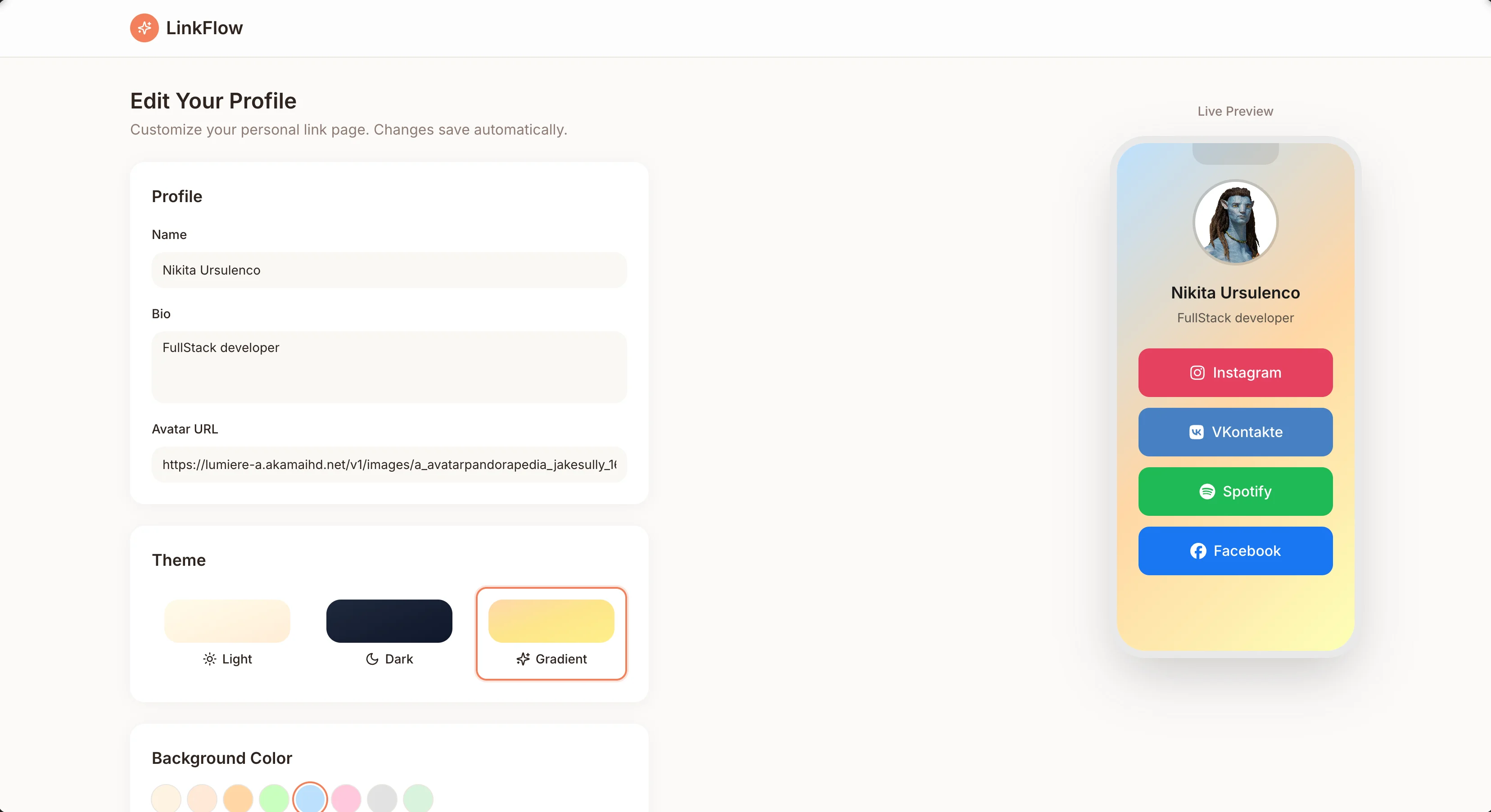 LinkFlow - Website preview